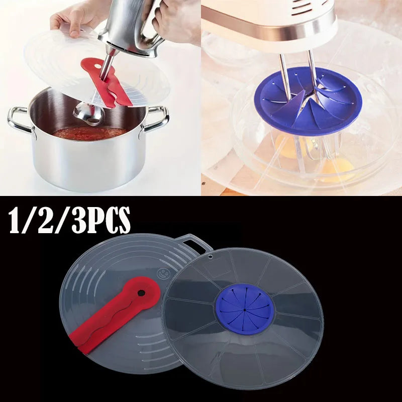 Mixing Bowl Splatter Guard PP Silicone Mixer Splatter Screen Splashproof Cover for Egg Bowl Whisks Cooking Baking Splash Guard