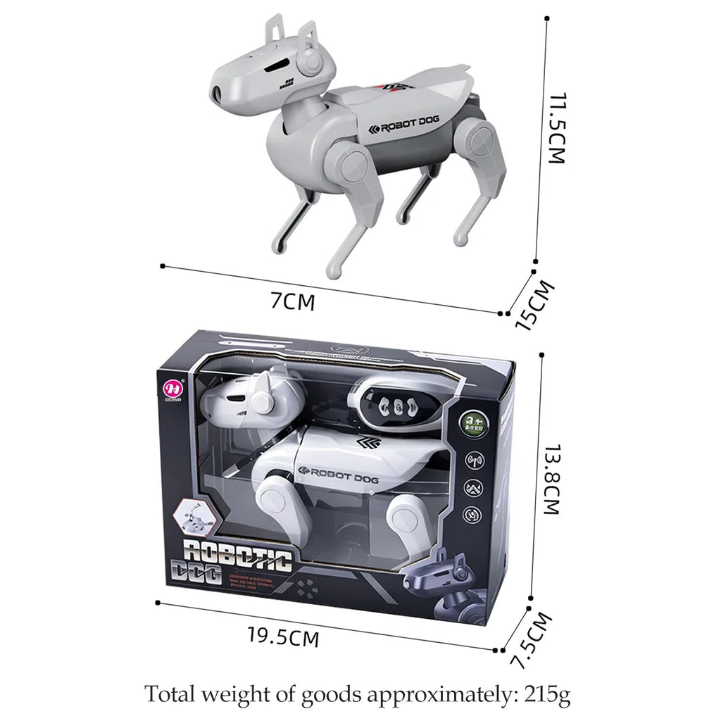 Remote Control Robot Toys,  Mechanical Spray Dog Model Move Forward Backward One-click Spray Mini Robotic Dog Gifts for Kids