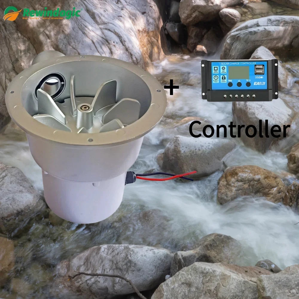 100W 50W Water Turbine 18V 36V Hydraulic Generator Outdoor Hydro Electric Generator DC Permanent Magnet Use for 12/24V Battery