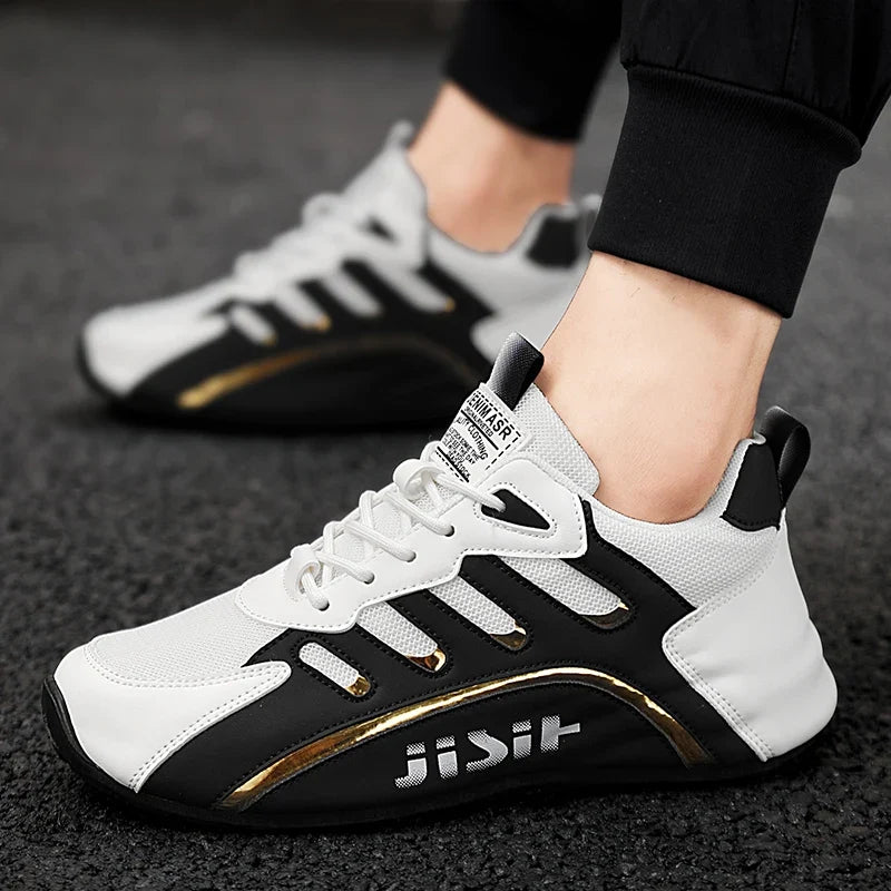 Breathable and comfortable men's sports shoes, with an inner height increase and a low top strap, suitable for outdoor sports an