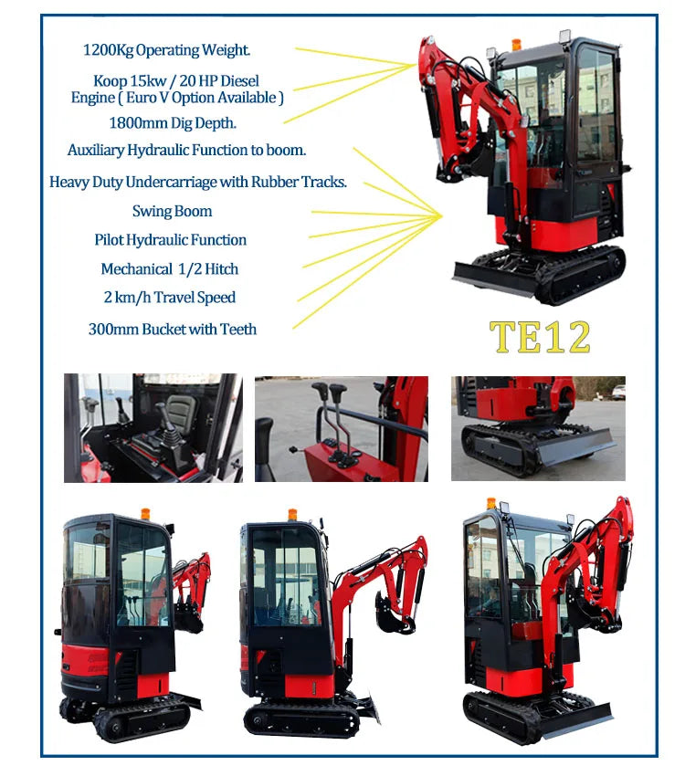 3.5 Ton Mini Excavator – EPA-Certified Compact Crawler Digger for Farm & Construction
