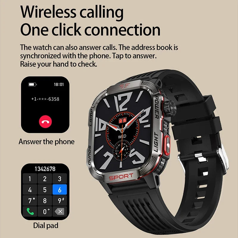 New Military GPS Smart Watch Men Flashlight Compass Waterproof 600mAh Battery Outdoor Sport Tracker Bluetooth Call Smartwatch