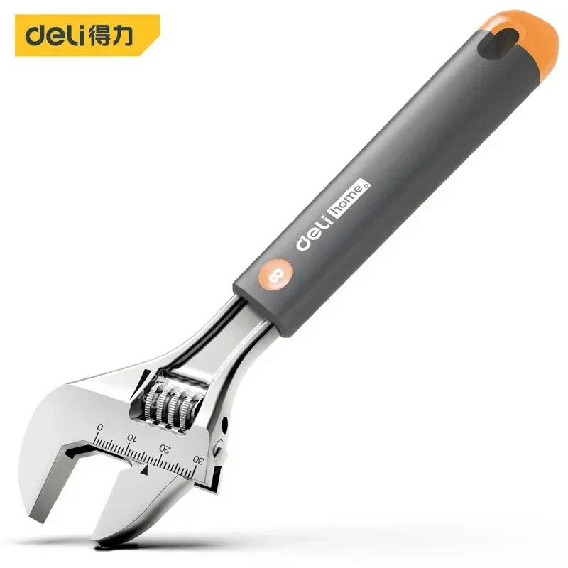 Deli Adjustable Spanner Multicolor 1 PCS 8'' Househol Multifunctional Rubberized Non-slip Handle Electrician Repair Hand Wrench