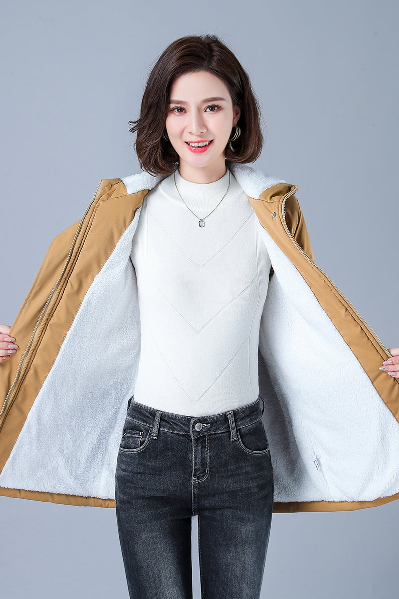 Women's Winter Puffer Coat, Warm Cotton Hooded Casual Parka