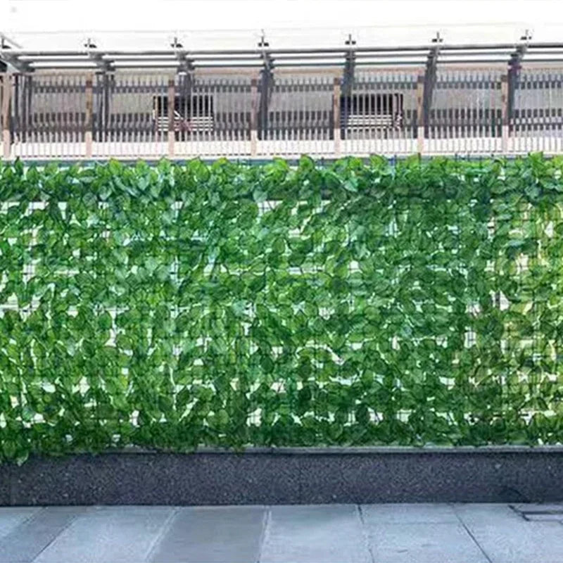 1M/3M Artificial Green Leaf Fence Panels Faux Privacy Fence Screen For Home Outdoor Garden Balcony Decoration