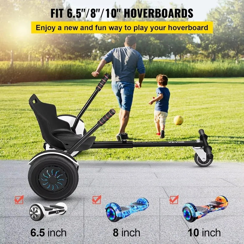 【2026】Hoverboard Seat Attachment 200lbs Capacity, 26"-34.5" Adjustable Length Hover Board Go Kart Accessory W/Comfortable&Sturdy