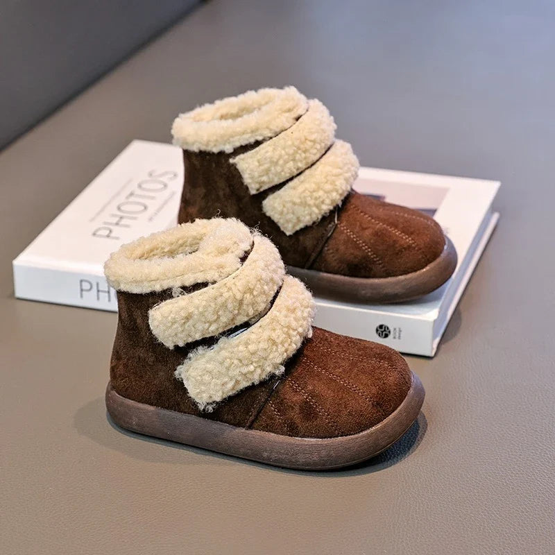 Girls' Winter Boots – Warm Plush Ankle Boots for Outdoor