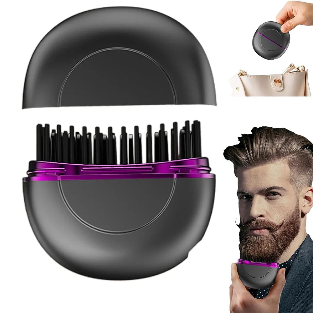Mini Beard Straightener Wireless Hair Straightener Comb Electric Hair Brushes Lightweight Hair Straightener Brush for Travel