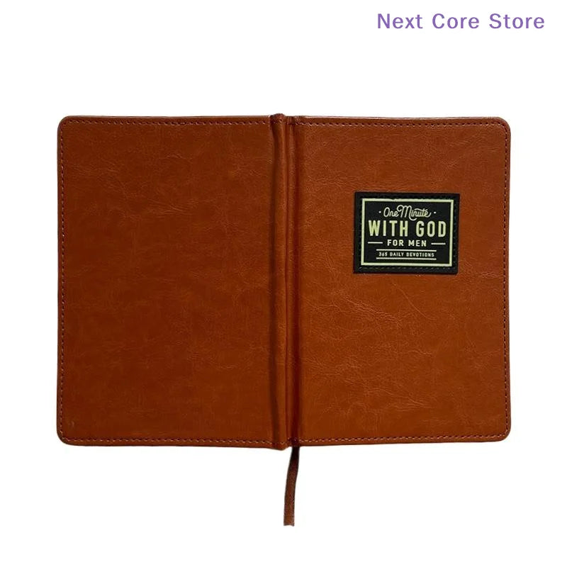 A5 Brown PU Leather Notebook, Minimalist Daily Journal for Work, Thick Lined Pages Diary with Ribbon Bookmark