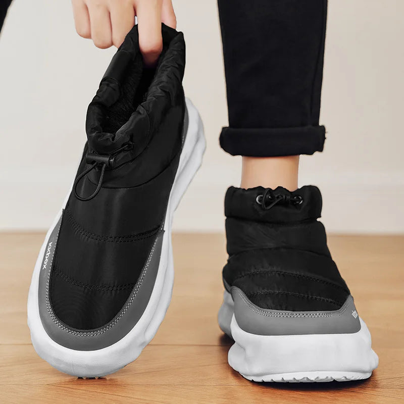Men's Winter Velvet Ankle Boots, Warm Stylish Winter Shoes