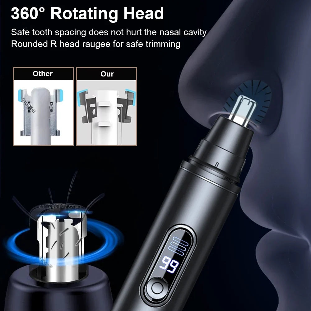 Electric Nose Hair Trimmer Rechargeable Nose Hair Clipper for Men Mini Portable Automatic Shaving Nose Eyebrow Ear Hair Remover