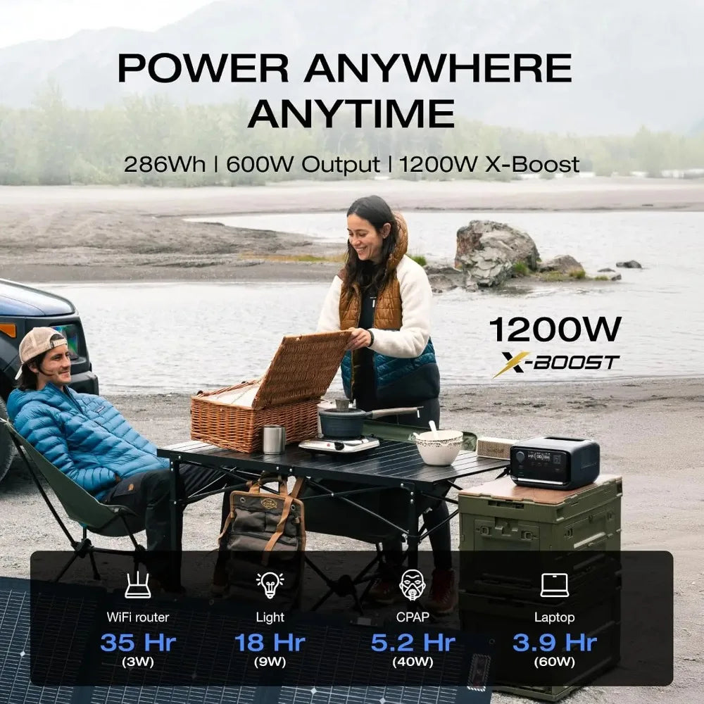 Portable Power Station River 3 Plus, 286Wh 760W | 1 Hr Fast Charging, LFP Battery, 10 MS UPS, Max expandable to, Customized