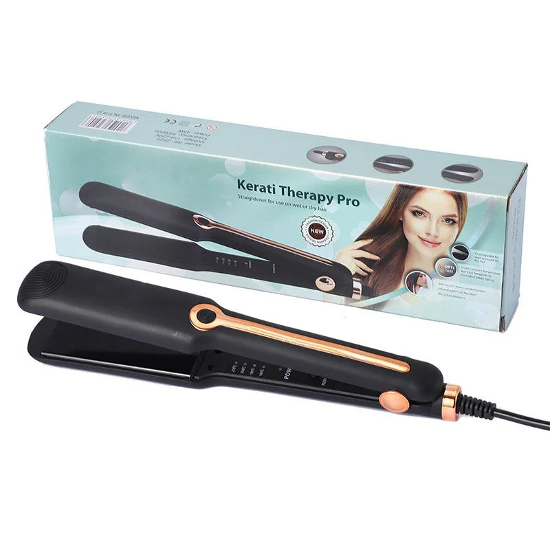 Hair Straightener Professional Ceramic Flat Iron Negative Ion Wide Plate Temperature Adjustable Straightening Iron