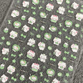 Cute Green Apple Kitten Four-leaf Clover Embossed Stickers for Lighters, Water Cups, Phone Cases DIY Decoration, Nail Stickers