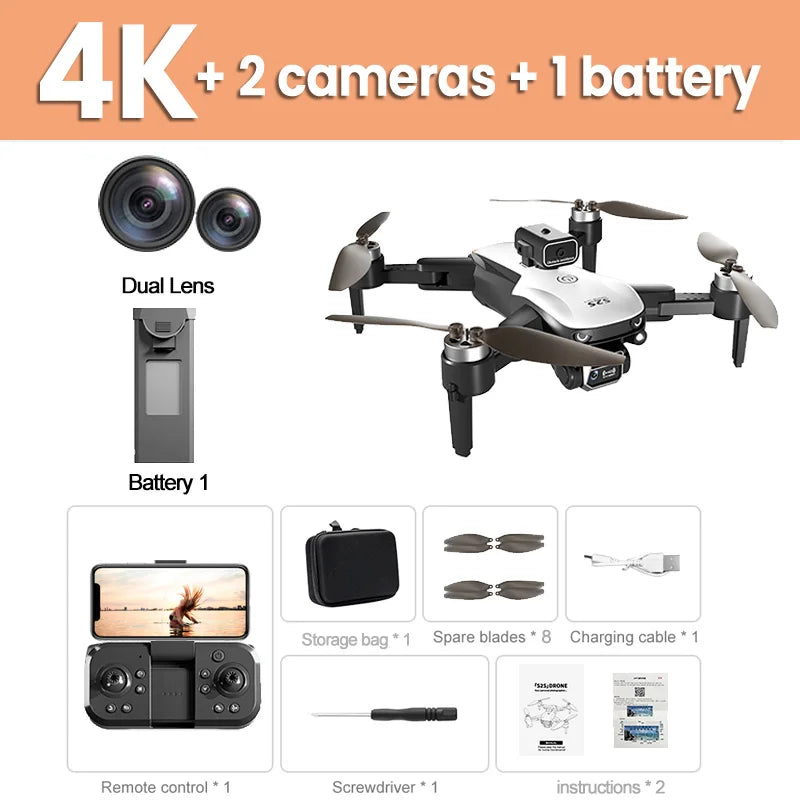 Lenovo S2S Foldable GPS RC Quadcopter 8K Dual Camera Omnidirectional Obstacle Avoidance Brushless Motor Aerial Photography Drone