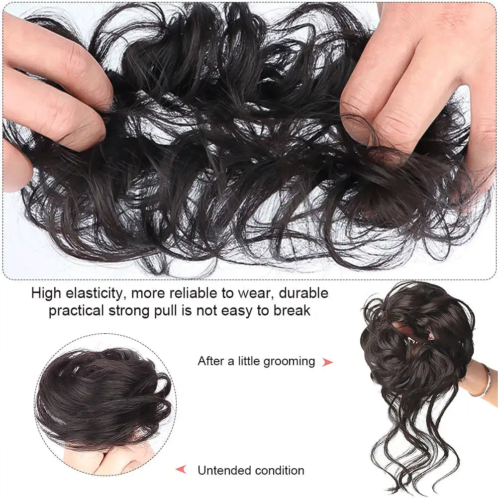 High Temperature Messy Chicken Tail Long Beard Curly Hair Fluffy Bride Curly Hair Flower Bud Female Wig Styling Accessories