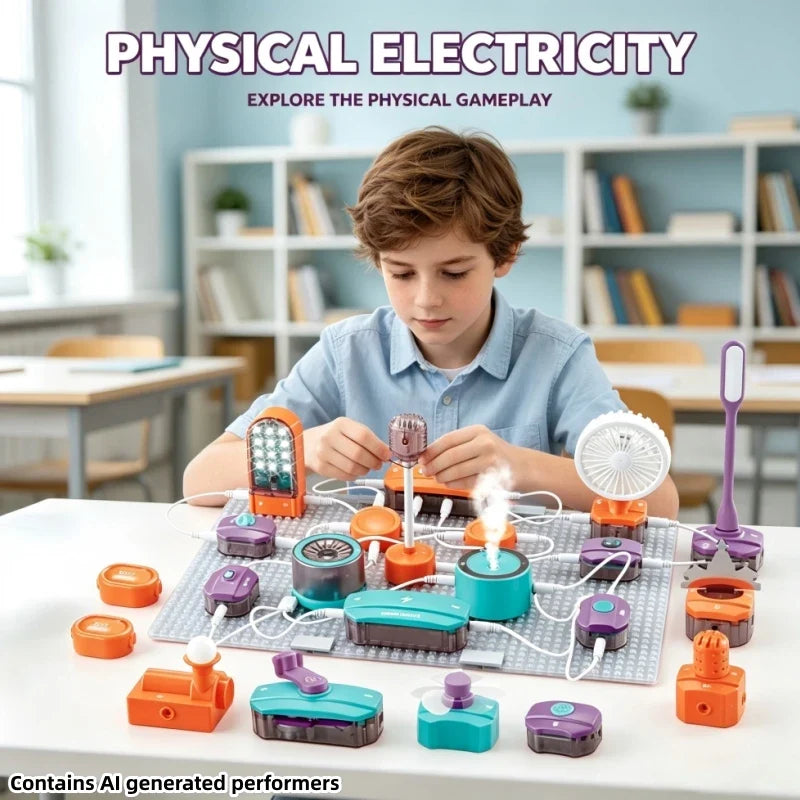 Kids DIY Science Circuit Building Kit 150+ Physics Experiment Projects Electronic Circuit Board Educational Toy Gift For Student