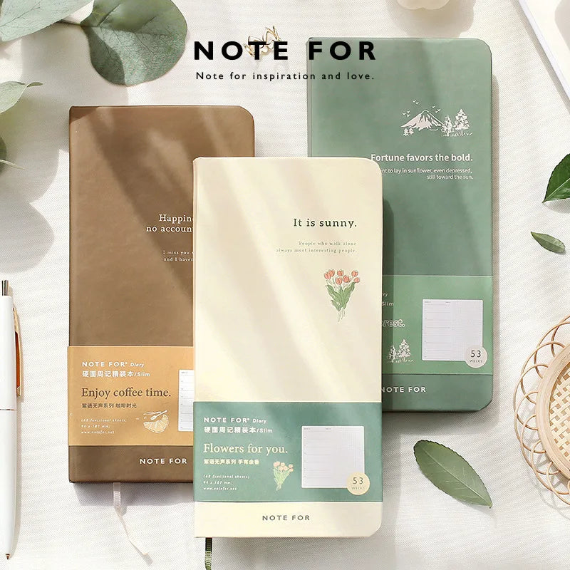 Kawai Self Filled Weekly Diary Notebook Silent Literary Forest Style Fresh Retro Slim Weekly Plan Book Office School Supplies