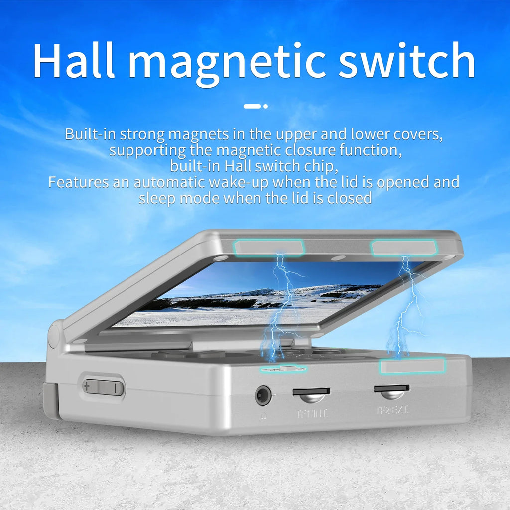 ANBERNIC RG35XXSP FILP 3.5 Inch IPS Screen Retro Game Console 64GB Built-in TF Card 3300mAh Battery Linux System HD TV Output Support Classic Casual Gaming  Built-in Hall Switch Chip