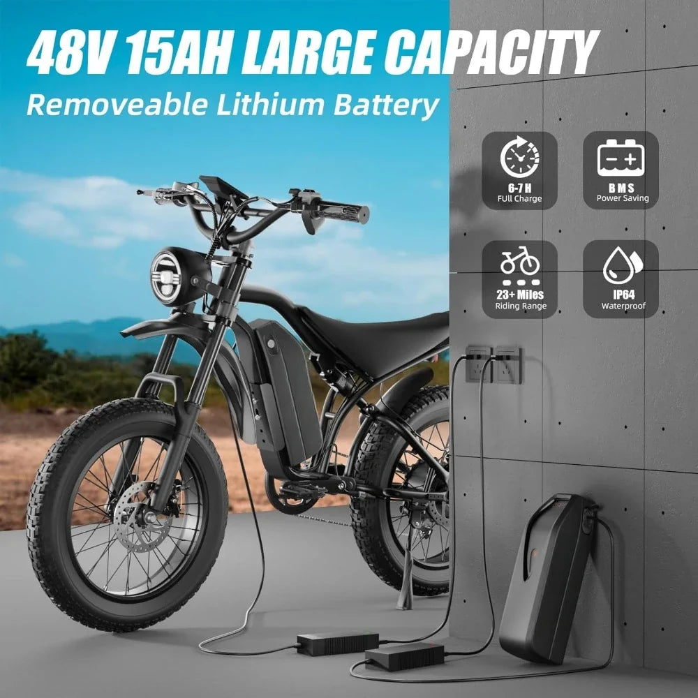 eBike Boys Fat Tire Electric Bike - 1200W Motor, 30+ MPH Speed