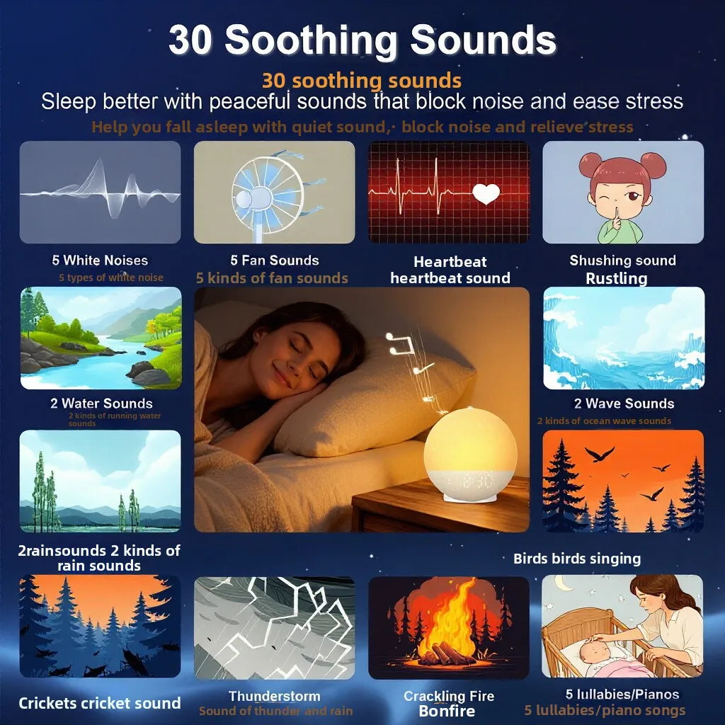 Wake Up Light Sunrise Alarm Clock,White Noise Machine,30 Soothing Sounds,12 Color Dimmable Night Light for Bedroom Heavy Sleeper