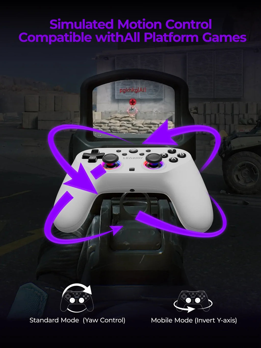 Leadjoy Saber Plus Wireless Game Controller, TMR Joysticks, Hall Effect & Tactile Dual Triggers Gaming Controller