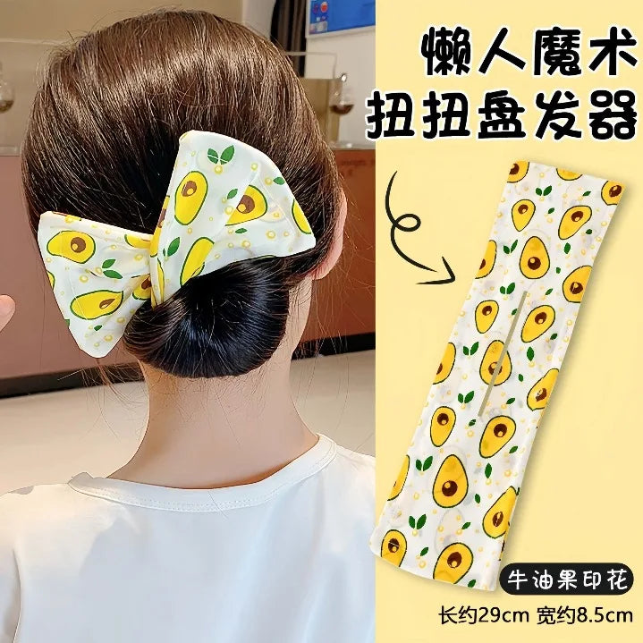 Cute Children's Hair Straightener, Adjustable Headband Hair Clip, Bow Twist Clip Hair Straightener, Meatball Headband Accessory