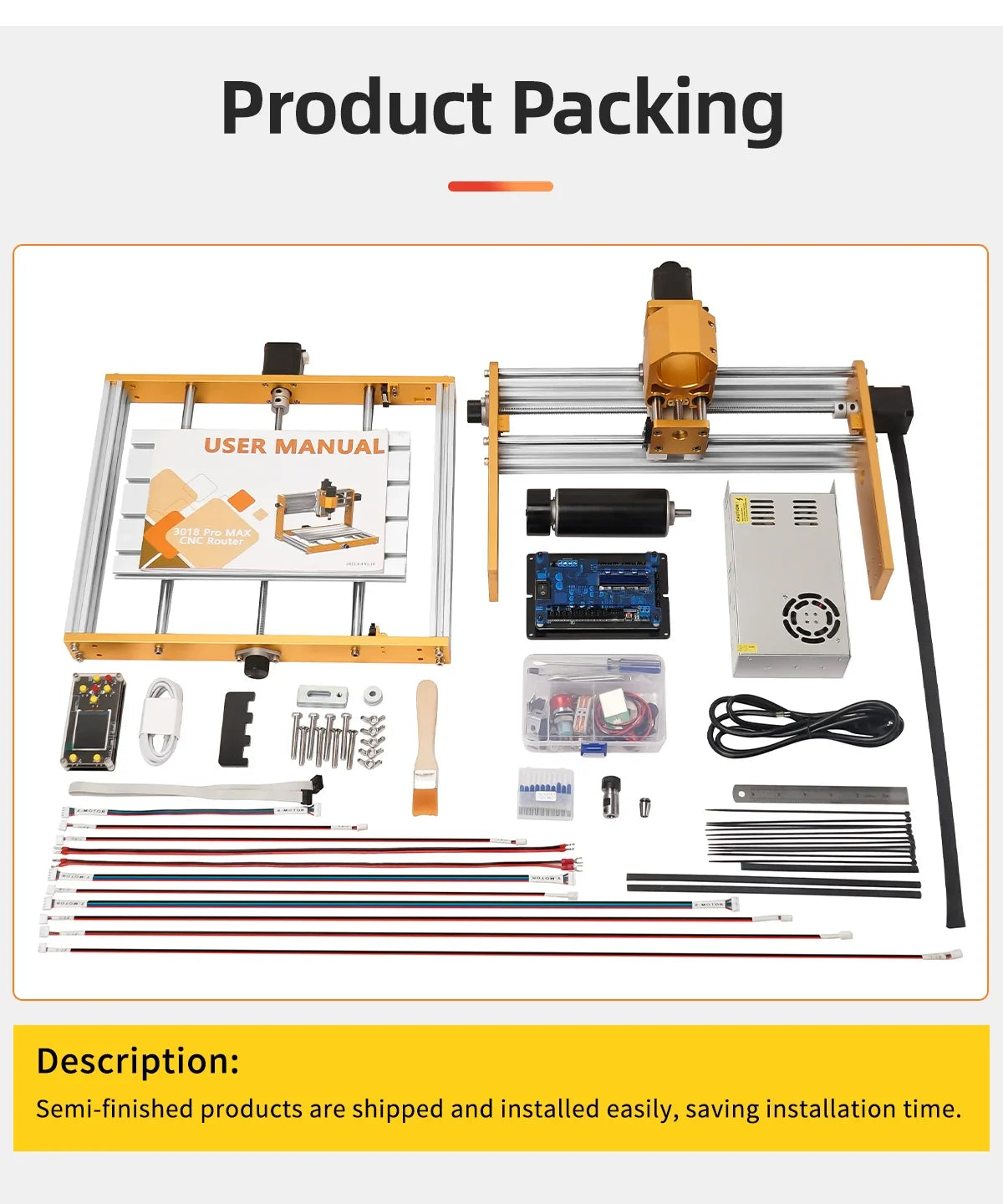 3018Pro Max CNC Router Machine – 500W All-Aluminum DIY Milling Engraver