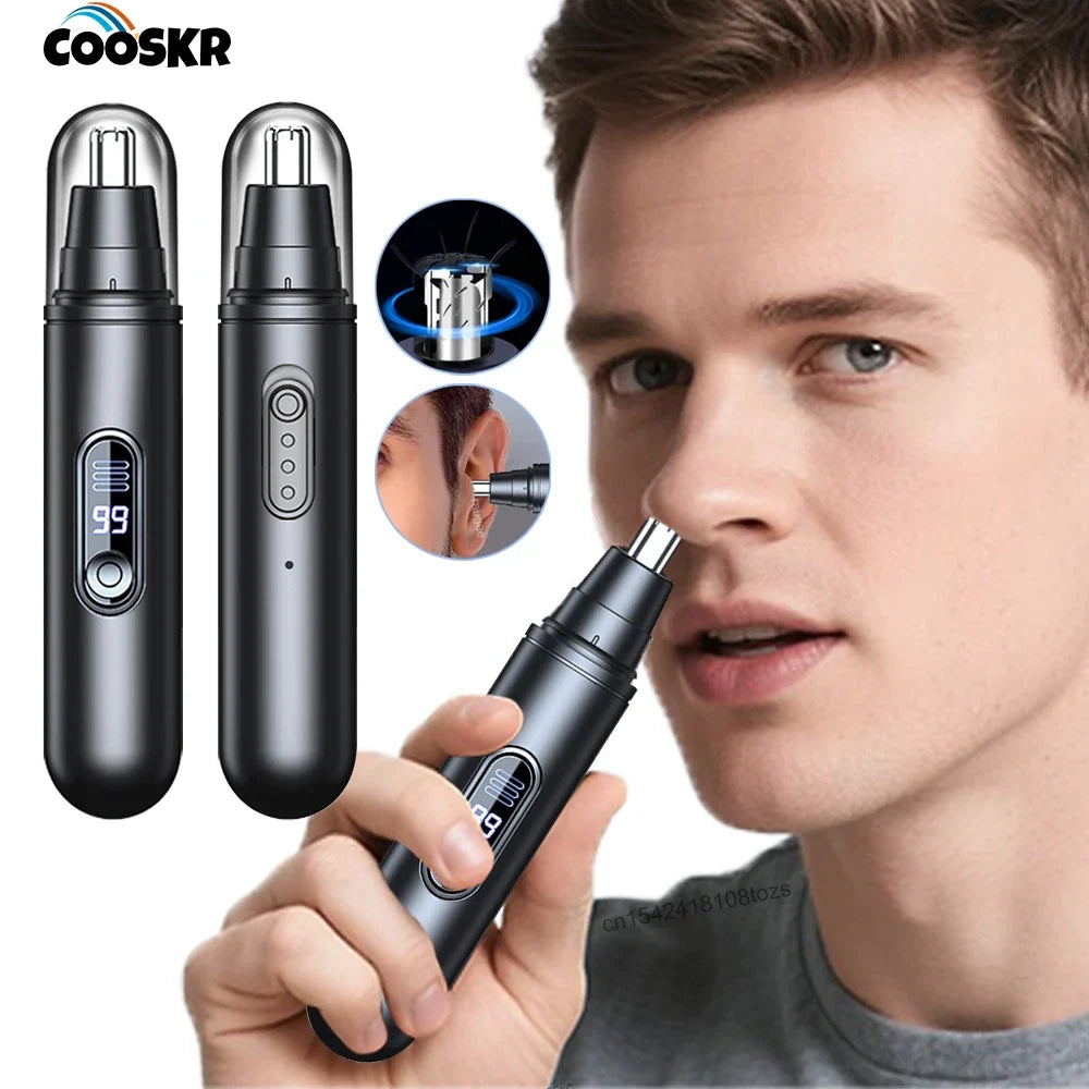 Nose Hair Trimmer Rechargeable Mini Portable Electric Nose Hair Clipper for Men Automatic Shaving Eyebrow Ear Nose Hair Trimmer