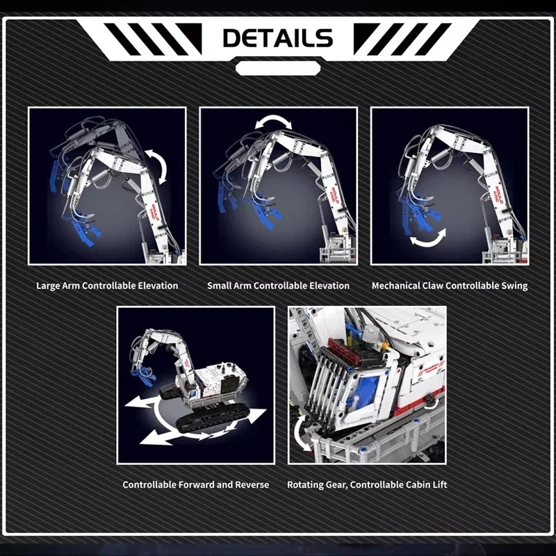 4195Pcs Technology Remote Controlled Demolition Machine Building Blocks High-Tech Hydraulic Excavator Bricks Toy Kids Gifts