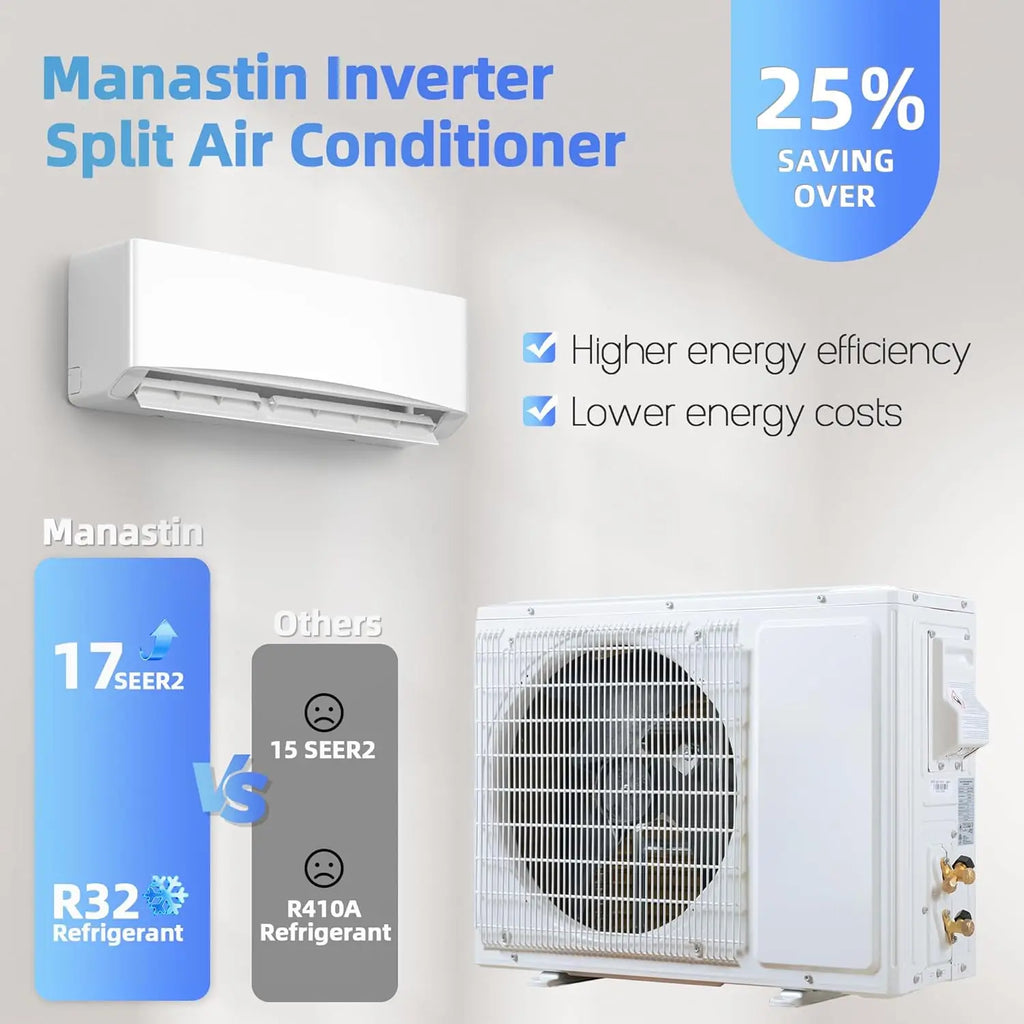 12000BTU Mini Split Air Conditioner & Heater, 17 SEER2, 230V | Ductless Inverter Mini Split AC Covers Up to 750 Sq.Ft,, Custom