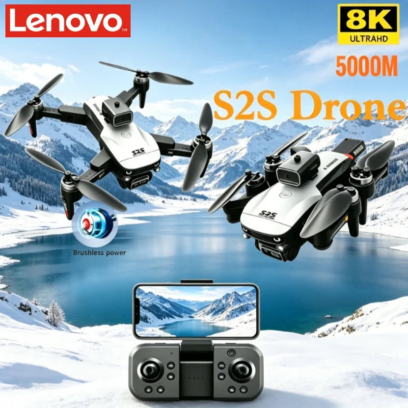 Lenovo S2S Foldable GPS RC Quadcopter 8K Dual Camera Omnidirectional Obstacle Avoidance Brushless Motor Aerial Photography Drone