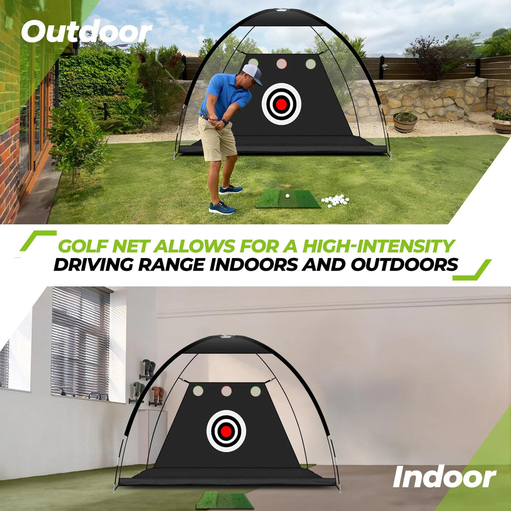 Golf High Impact Hitting Practice Net Golf Hitting Cage Indoor Outdoor Professional Exercise Practice Training Auxiliary Set