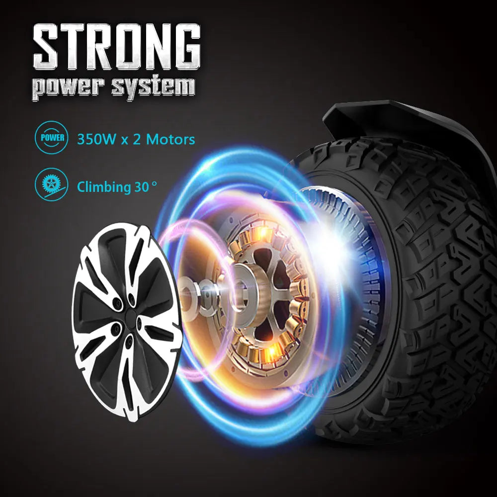 GYROSHOES Warrior 8.5'' All-Terrain Hoverboard for Kids & Adults, Dual 350W Motors Off-Road Self-Balancing Scooter, 10 MPH Max Speed, 265 lbs Capacity, UL2272 & CPC Certified, Bluetooth Speaker, LED Lights