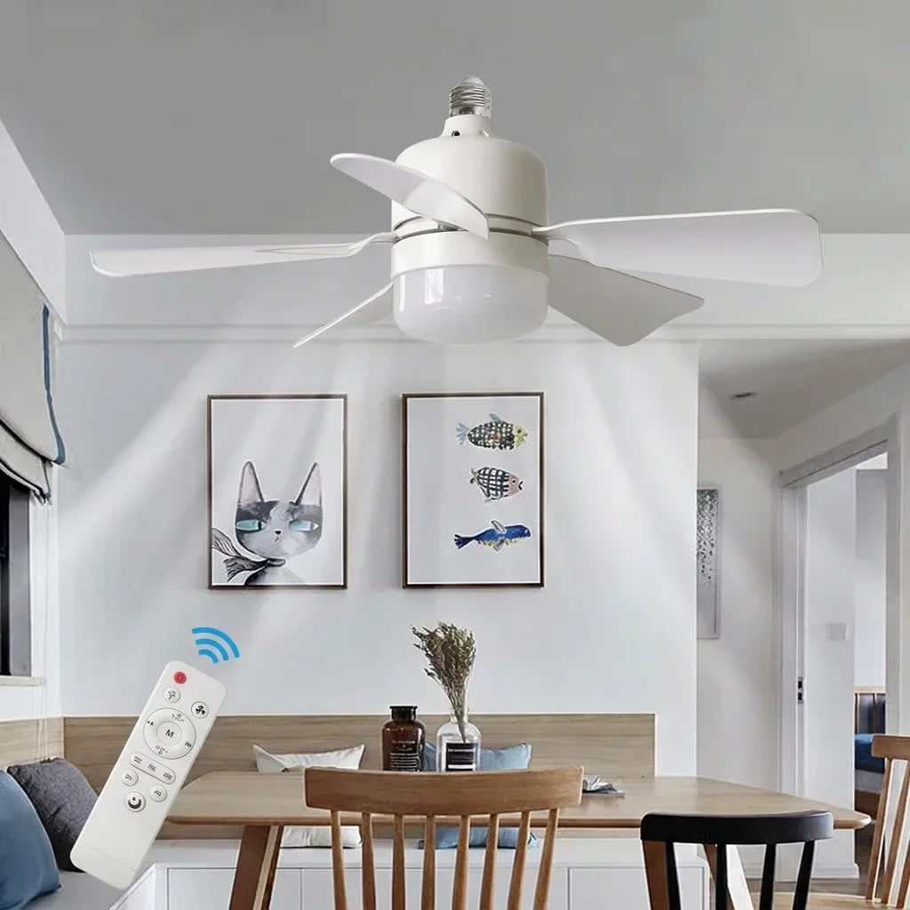 1/2Pack 30W Ceiling Fan Lights with Remote Control Dimming LED Fan Light E27 Base Suitable  for Living Room Kitchen Study Garage
