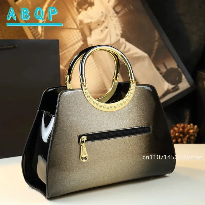 ABQP New Women's Handbag Large Capacity Shiny Fashionable Women's One-shoulder Crossbody Luxury Brand 3D Flower Women's Bag