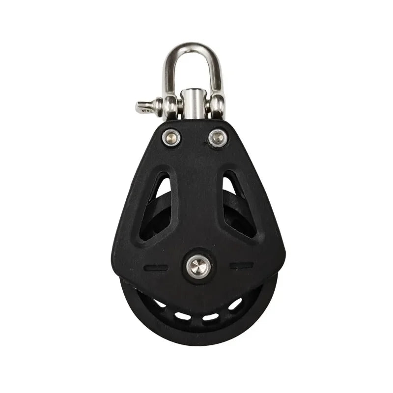 High Load Sheave Block Universal Head Swivel Shackle Single Pulley Plain Bearing Block Rope Runner Universal Boat Accessories