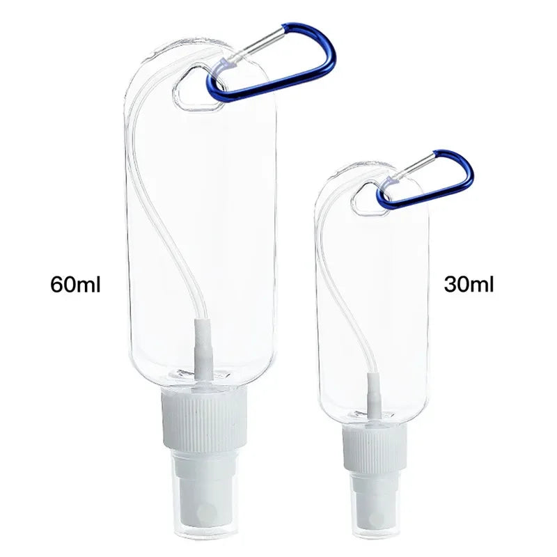 2PCS Refillable Bottles with Hook Alcohol Disinfectant Hand Sanitizer Empty Soap Dispenser Outdoor Portable Container Bottle