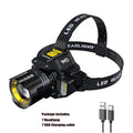 LED Headlamp Zoomable Motion Sensor Rechargeable 5 Mode COB Floodlight 180° Rotatable Waterproof Head Flashlight Fishing Camping