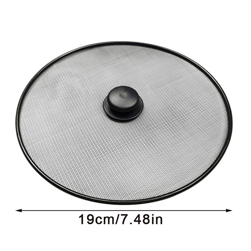 Anti Splash Cover Kitchen Tool Black Splash Screen Anti Oil Pan Oil Splash Cover Fine Hole Button Handle Explosion-proof Cover