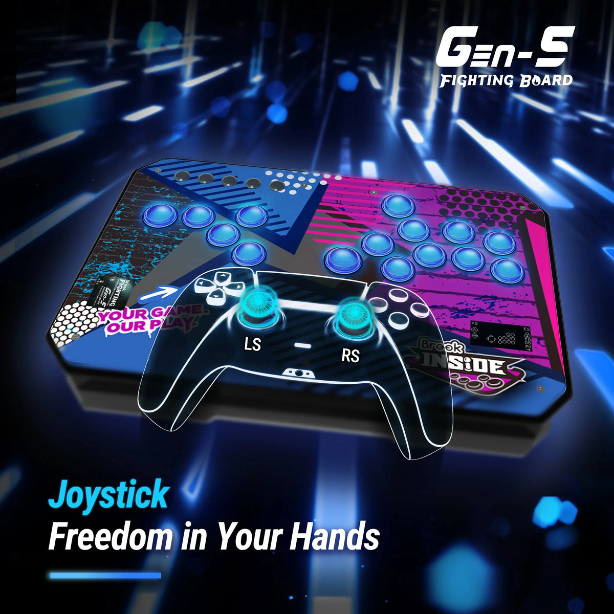Fighting Game Gen-5th Board Arcade Game joystick control card fits for ps5/4/pc