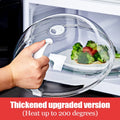 High Temperature Resistant Microwave Splash Cover with Steam Vent and Handle Transparent Cover Food Heating Cover BPA Free