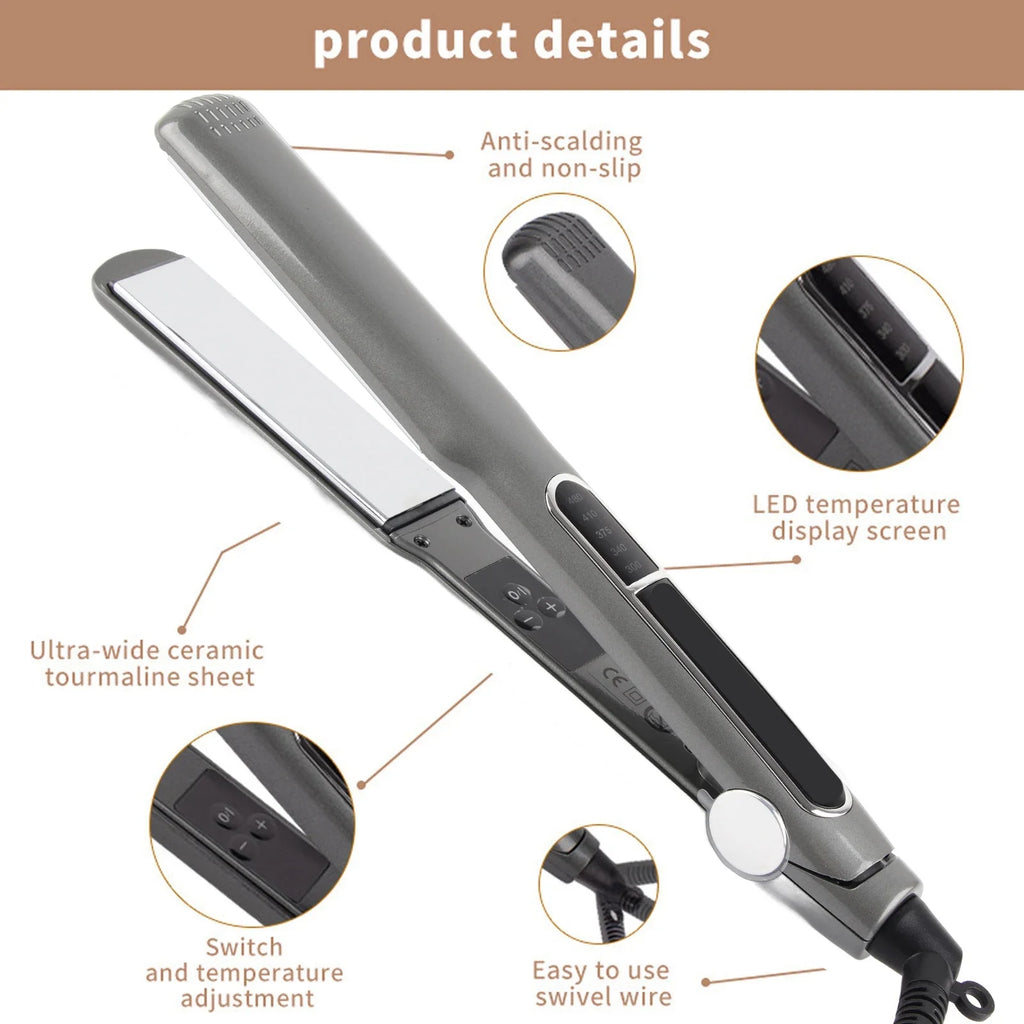 Hair Straightener Hair Curling Straightener Multigear Adjustment 480 Degrees Fahrenheit Hair Straightening Ceramic Iron