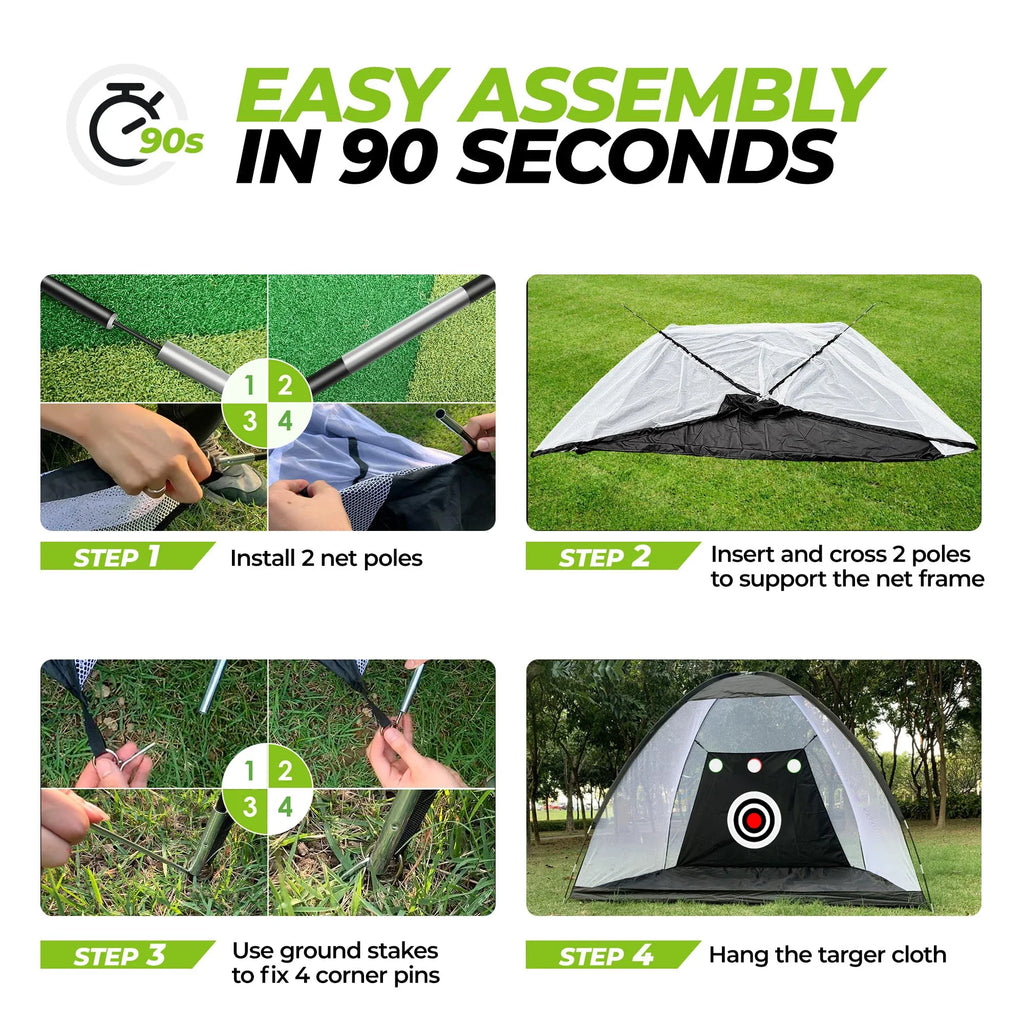 Golf High Impact Hitting Practice Net Golf Hitting Cage Indoor Outdoor Professional Exercise Practice Training Auxiliary Set
