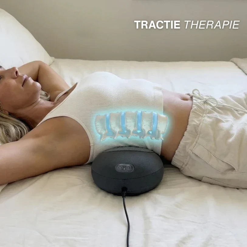 3-in-1 Back Massager Heat Vibration for Back Pain Relief Herniated Disc Stretch Support Traction Lower Back Massage Pillow