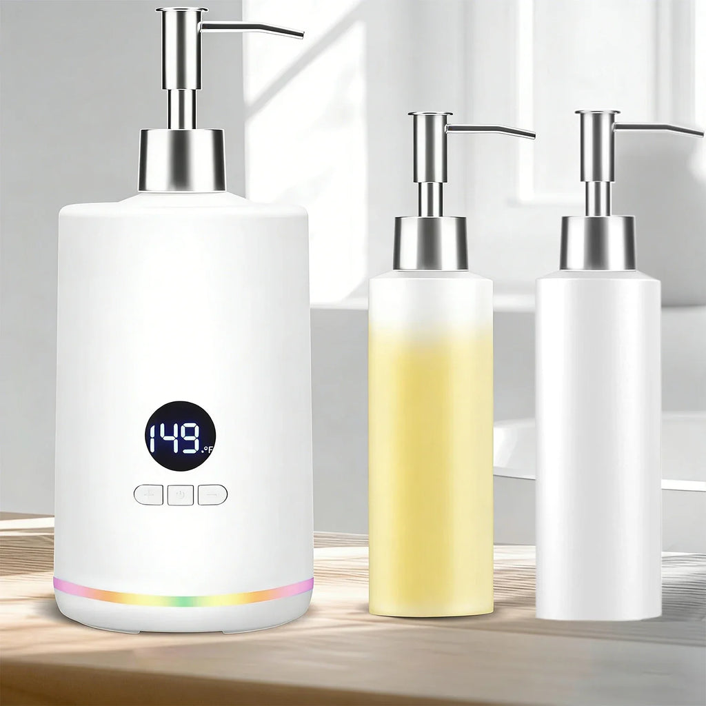 Massage Oil Warmer Lotion Cream Heater With LED Display with Double Bottle For Home Salon Spa Massage Quick Heating