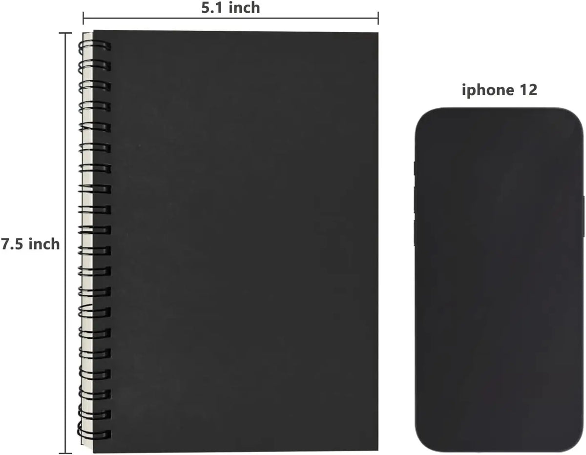 3-Pack Soft Cover Blank Spiral Notebook, 100 Pages, 7.5x5.1 Inch, Thick Paper for Sketching and Notes