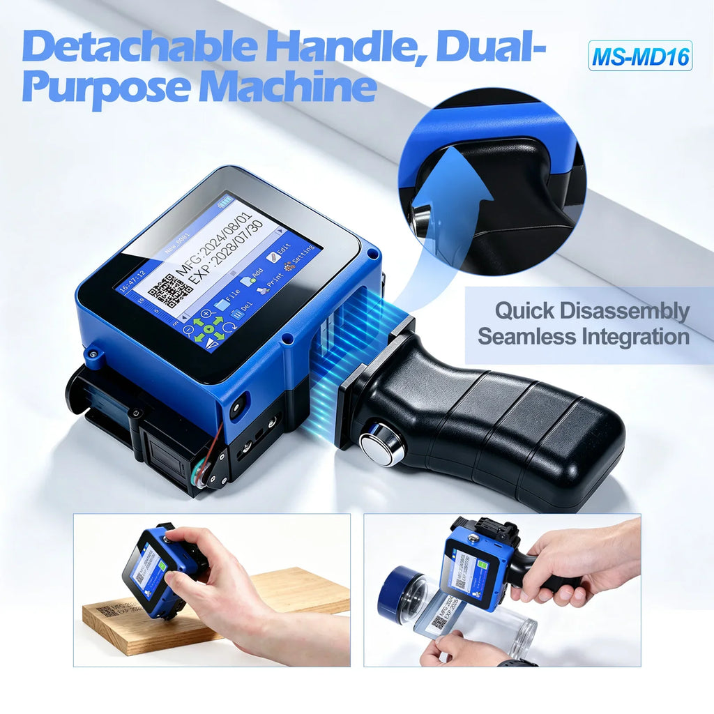 Mini Detachable Handheld Inkjet Printer 12.7MM Portable Compact Printing Device for On-the-Go Label Printing Needs