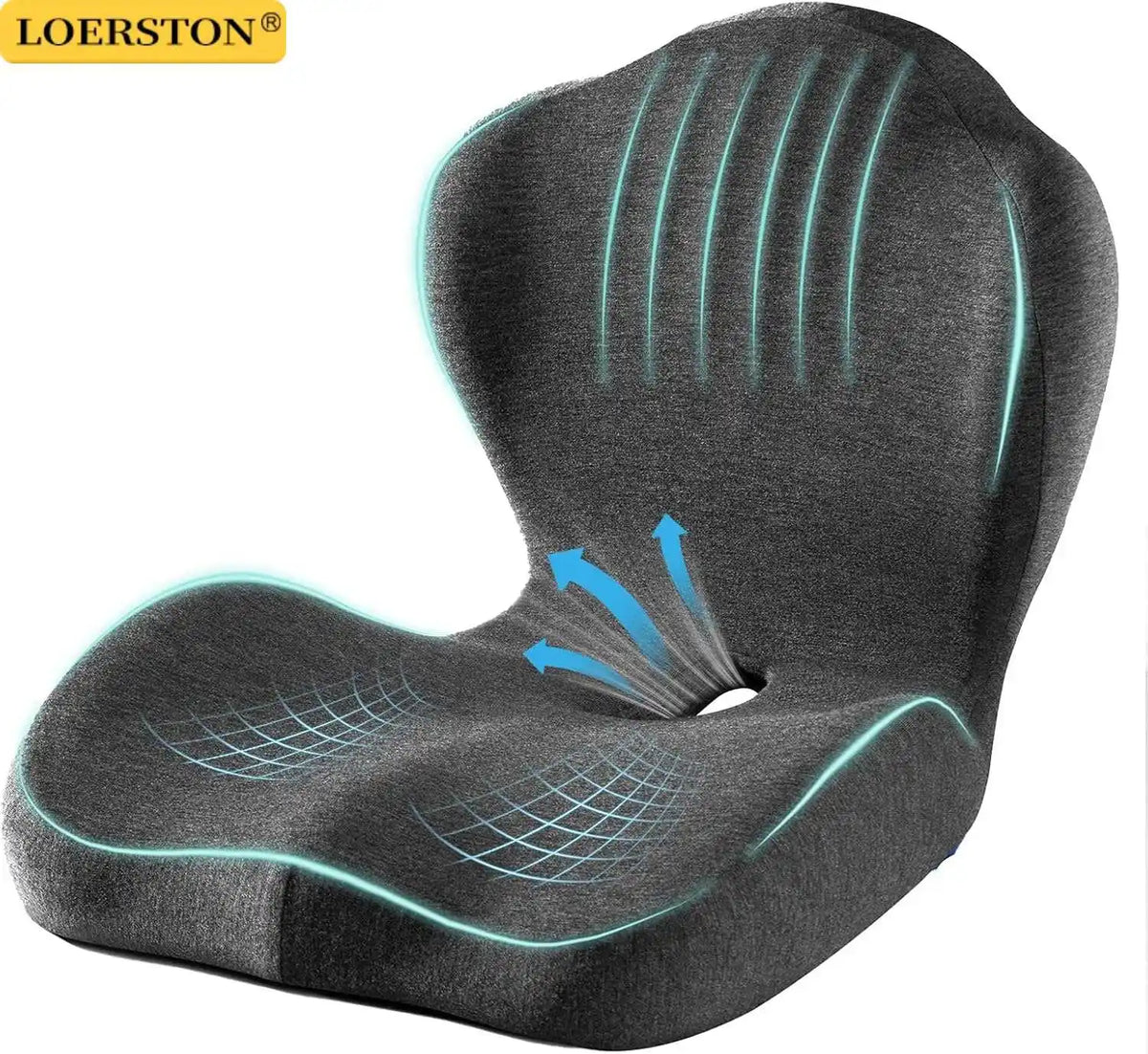 Seat Cushion for Office Chair Ergonomic Memory Foam Seat Cushion with Back Support for Stress Relief Lumbar Support Car Office