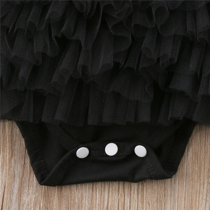 0-24months Baby Girls Long Sleeve Romper Casual Round Neck Infant Girls Princess Bodysuit With Bow Headband